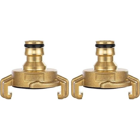 2x Raccord Rapide en Laiton Système Geka avec Connecteur pour Tuyau D’arrosage (compatible avec système Gardena) (1/4)
