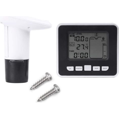 Transmetteur de Capteur de Niveau d'eau Ultrasonique avec Sonde pour Puit - Capteur de Profondeur de Réservoir avec Affichage de Température et Écran LED 3,3 Pouces (1/5)