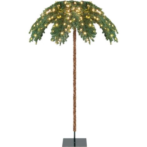 Kunstliche tropische weihnachtspalme mit 250 warmweien led lichtern 813 zweigspitzen 180 cm