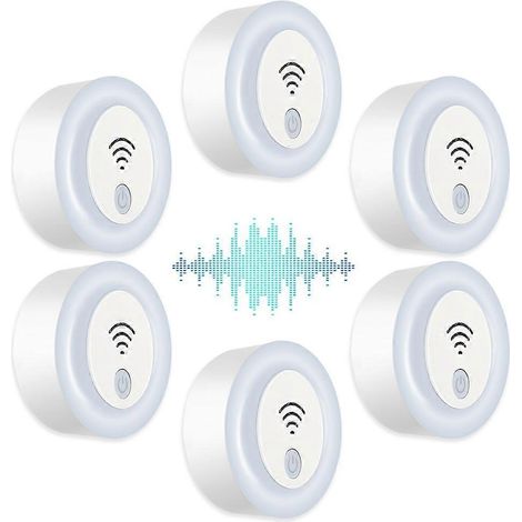 Lot de 6 répulsifs à ultrasons pour nuisibles, répulsif électronique à brancher pour l'intérieur, contre les insectes, cafards, souris et autres nuisibles, pour la maison, le bureau ou l'hôtel - Prise (1/5)