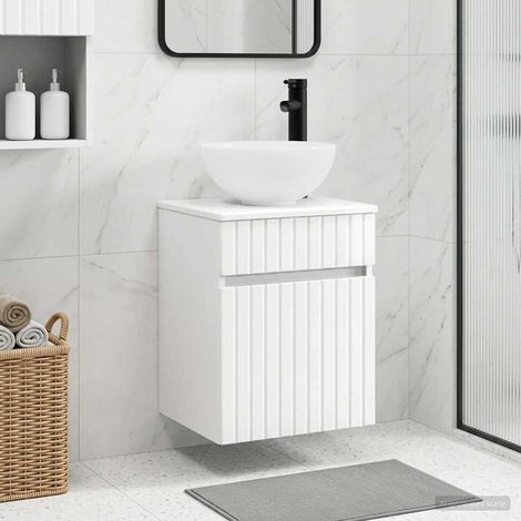vidaXL Mobile lavabo da parete Bianco Lucido 39 x 41 x 64,5 cm