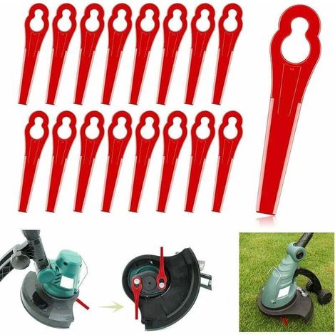 100pcs Plastic Replacement Blades, Plastic Lawn Mower Edger Blades for Garden and Lawn Edgers (Red) (1/5)