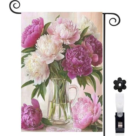 Drapeau de jardin vertical décoration saisonnière toile lavable double face 30 x 45 cm pour porche et cour (1/5)