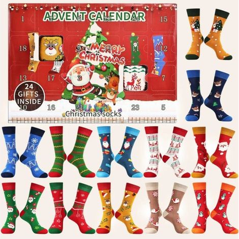 New Christmas Advent Calendar 24-Day Christmas Stocking Countdown Gift Box - B -