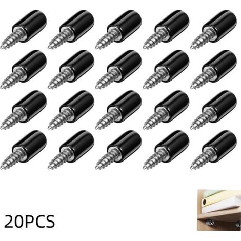 20 staffe per mensole, angolari per mensole, supporti per mensole, staffe per librerie, staffe per armadietti con viti autofilettanti e tappi antiscivolo (1/5)