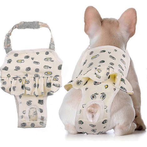 Couches réglables avec bretelles pour bouledogues français et corgis – Culotte hygiénique en coton lavable en machine