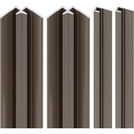 Lot de 2 profilés de finition + 2 profilés d'angle pour panneau mural de douche, DécoDesign, Schulte, Taupe, 210 cm