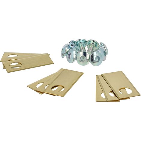vhbw 9x Lames compatible avec Worx Landroid M800 WG790E.1  M WG143E tondeuse - Lames de rechange, or / argenté, acier (revêtement en titane) (1/5)