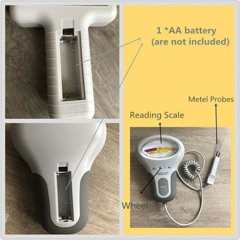 Testeur de pH et Chlore 2-en-1 Électrique, Appareil de Mesure CL2 pour Piscine et Spa avec Écran LCD (1/5)