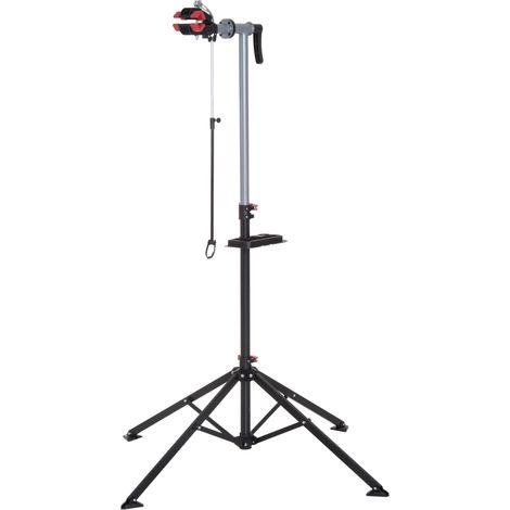 Support de montage vélo réparation pliable pivotant 360° hauteur réglable argent