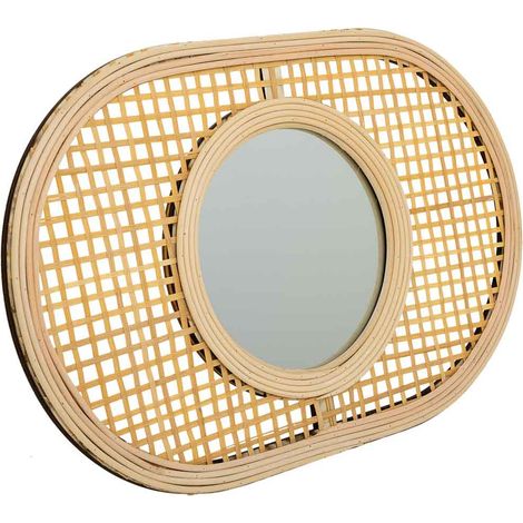 Espejo de bambú marrón 42x28x1 (1/5)