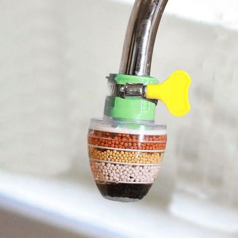 (Grün) Aktivkohle-Wasserhahn, Wasserhahn-Reinigungsreiniger, Universal-Schnittstellenfilter mit einem Filterelement MUMU (1/4)