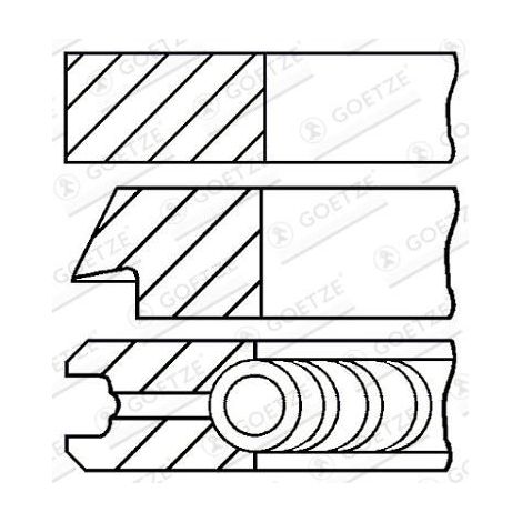 Jeu de segments de pistons GOETZE ENGINE 08-429300-00 ALFA ROMEO 71749467