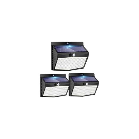 Solarbetriebene LED-Außenleuchte mit Bewegungsmelder [3er-Pack mit 138 LEDs] Wasserdichter, kabelloser LED-Solarstrahler mit 3 Modi für die Gartendekoration - Crezuo
