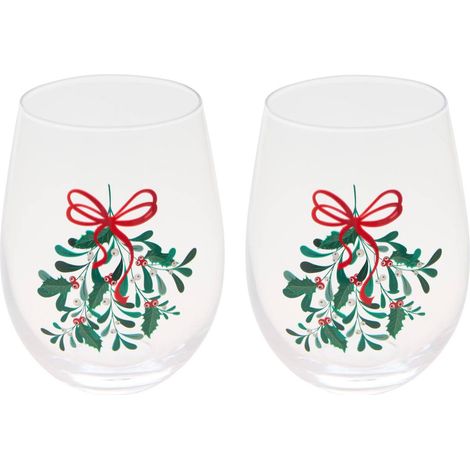 Lot de 2 verres à eau motif poinsettia 54 cl - Atmosphera créateur d'intérieur (1/2)