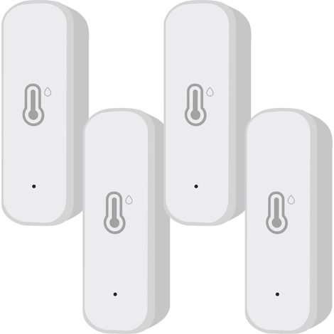 4 PCS capteurs hygromètre thermomètre, pour détecteur intelligent de température et d'humidité Zigbee, capteur d'intérieur sans fil autocollant avec Alarme de Notification D'application à Distance (1/5)