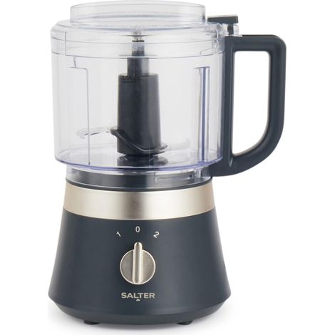 Marino Mini hachoir électrique compact pour hacher les oignons, l'ail et les légumes, 2 vitesses, bol sans BPA de 500 ml, lame en acier inoxydable, goulotte à huile/vinaigre, sauces, salades (1/5)