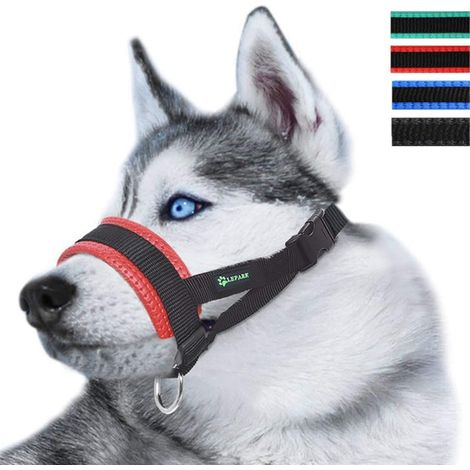 Filiyano-Muselière en nylon ILEPARK pour grands chiens, empêchant les morsures, les aboiements et les mâchonnements, muselière à arc réglable (L (1/5)