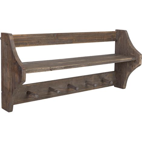 Estanteria de pared de madera marrón 80x20x36h cm (1/5)