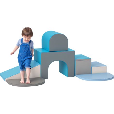 Module de Motricité Bébé 7 Blocs en Mousse EPE Parcours d'Éveil Multicolore pour Enfants - PANGIVO (1/5)