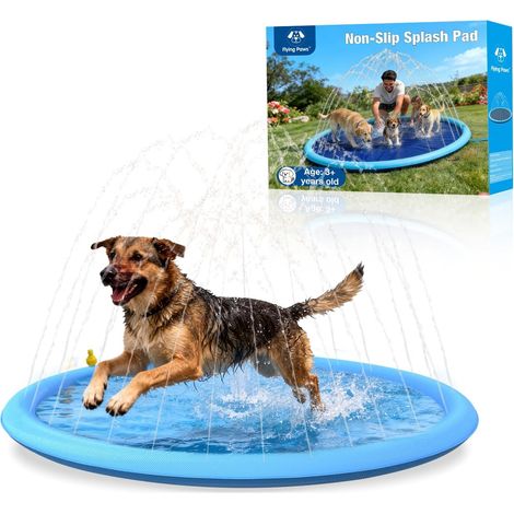 Tapis à gicleurs pour Chiens 150 cm - Bassin épais 0,55 mm, Tapis Fontaine pour Chiens pour Le Jardin (1/5)