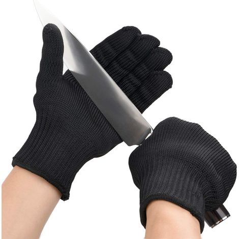 Gants de sécurité pour homme en fils de kevlar et en acier inoxydable - Noir (1/5)