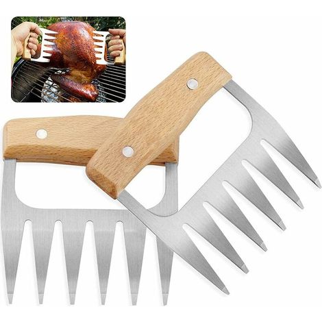 Griffes d'ours pour Barbecue, Meat Claws, Griffes d'ours BBQ, Griffe de Viande en Acier Inoxydable, BBQ Viande Handler Fourchettes, Tiré Porc Shredder Griffes(2 Pièces) (1/5)