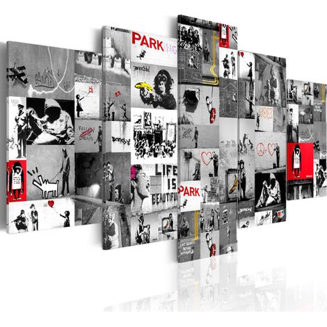 Tableau Imprimé "Street Art - Banksy IV" 50 x 100 cm (1/2)