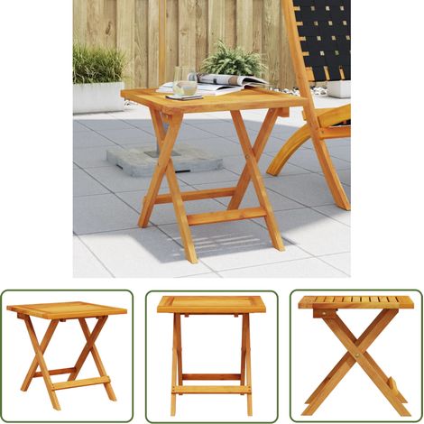 The Living Store Garten-Beistelltisch 40x40x40 cm Massivholz Akazie - Gartentisch - Holzgartenmöbel - Akazienholz - Beistelltisch - Terrassenmöbel (1/5)