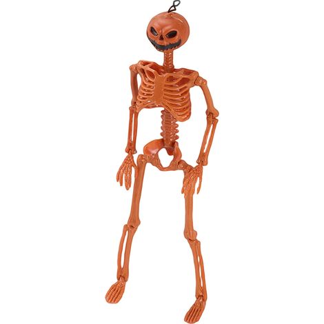 Halloween Posable Pumpkin Skeleton Ornament 13cm W x 38cm H (1/5)