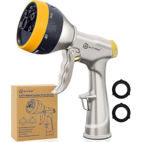 Garden Nozzle Sprayer, High Pressure Spray Nozzle, 100% Metal Water Hose Nozzle, Watering Nozzle, Heavy Duty Sprayer Garden Nozzle for Watering Plants (1/5)