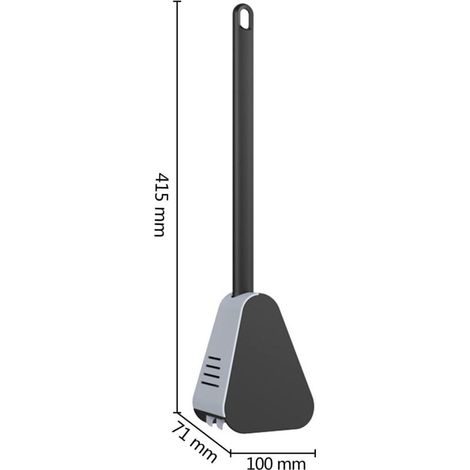 Scopino per WC Golf, Scopino per WC in silicone, Set per WC in silicone con manico lungo, apertura automatica e base anti-perdita (verde con base) (1/4)