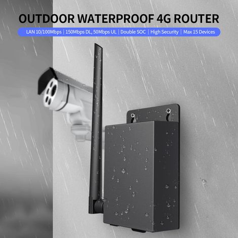 Decdeal Wasserdicht von Outdoor 4G Router mit SIM -Karten -Slot 5DBI -Antennenwandmontage für IPC Max 15 Geräte hohe Sicherheit EU -Version