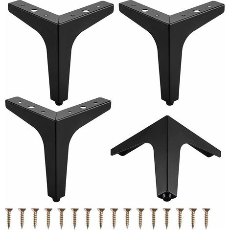 Pieds de meuble, lot de 4 pieds triangulaires en métal pour meubles, tables, canapés, fauteuils, meubles de rangement, divans, chaises, tables basses, vis incluses, 17 cm - RAPANDA