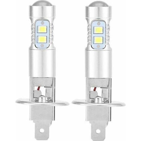 Scheinwerferlampen, 2x H1 6000K Ultraweiß 100W LED-Scheinwerferlampen-Set für Abblendlicht