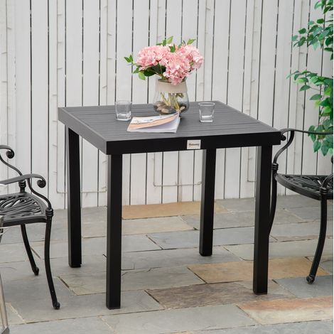 table repas table jardin compacte 78x78 aluminium noir OKMYHOME (1/3)