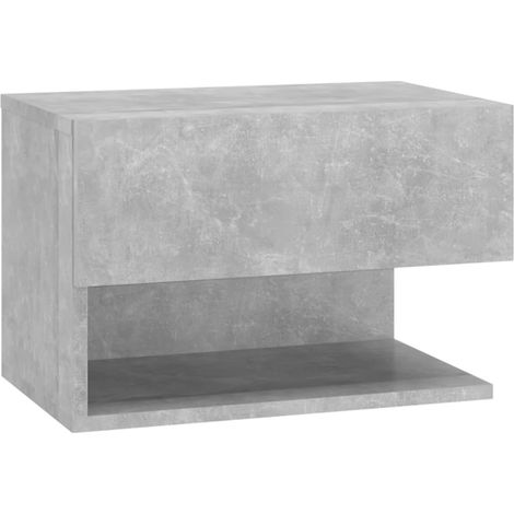 Comodino sospeso 46 x 29,5 x 30 cm in multistrato grigio DEC034292