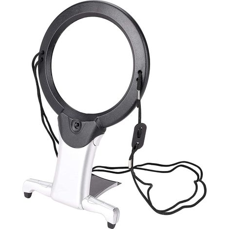 Loupe mains libres 6x avec lumière et support, grande loupe 22,2 x 13,5 x 2 cm (1/5)