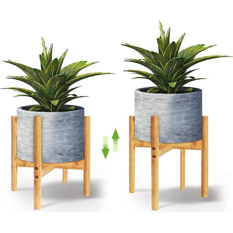 Support à plantes de style moderne du milieu du siècle, support à plantes en bois pour la maison, le bureau, le jardin, la terrasse, le restaurant ou le café (1/5)
