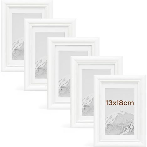 WOLTU 5x Cornice Foto da tavolo da muro 13x18cm, Bianco (1/5)
