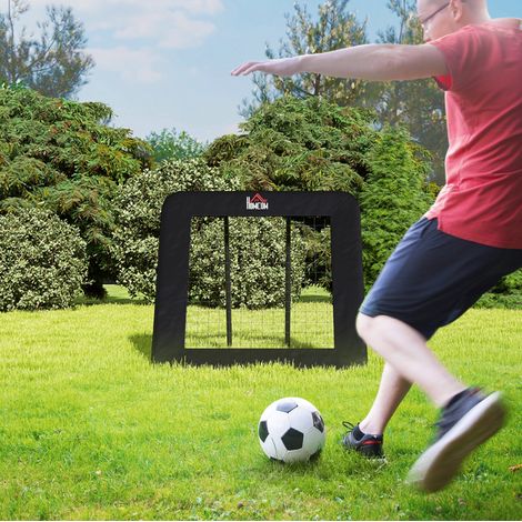 Klappbares Fußball-Rebounder 128 x 118 x 108-120 cm, schwarzer Stahl, Multisport (1/5)