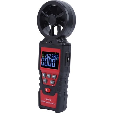 HT625B Handliches digitales Anemometer Luftstrom-, Geschwindigkeits-, Temperatur- und Feuchtigkeitsmessgerät (1/5)