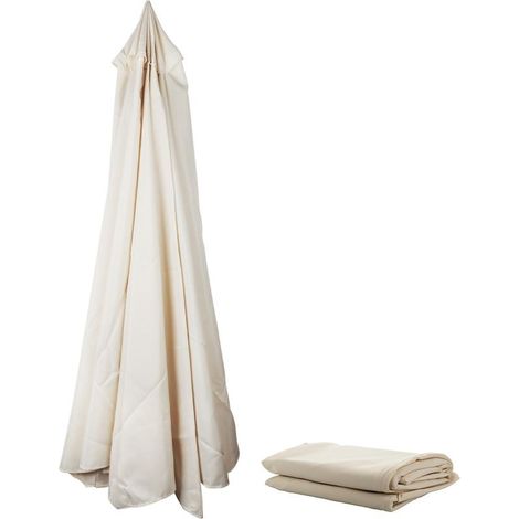 Parasol Extérieur 3M 8 Os côté Parapluie Loisirs Patio Parapluie Banane Parapluie Grand Soleil Parapluie Remplacement Parapluie sans Support (Beige)