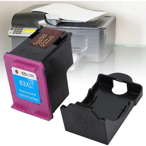 Cartouche d'encre compatible haute capacité pour imprimantes HP 63, 2130, 3630, 4520, 4650 - Recharge XL (1/5)