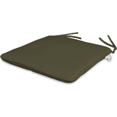Habitat Et Jardin – Lot de 2 galettes de chaise 28 x 28 cm en polyester – Épaisseur 3 cm – Coloris vert – Déhoussables et faciles à entretenir
