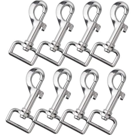 8 Pièces Boulon du Crochet Mousqueton à Œil Pivotant, Pivotant Déclencheur Clips, Clip de Crochet de Déclenchement, pour Animal Domestique Chaînes, Porte-Clé, Sac à Dos (1/4)