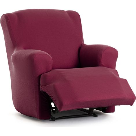 Housse de canapé bi-élastique pour Fauteuil Relax inclinable Couleur Bordeaux Design Harlem (1/5)
