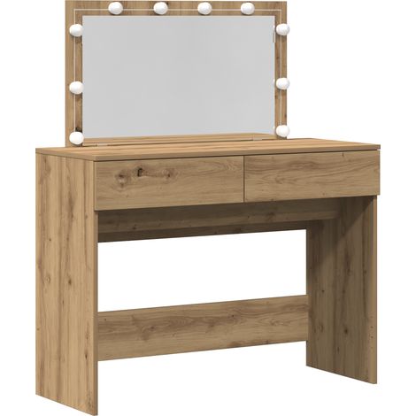 Coiffeuse,Table de maquillage chêne artisanal 100 x 40 x 120 cm Bois d'ingénierie CFW392080 (1/5)