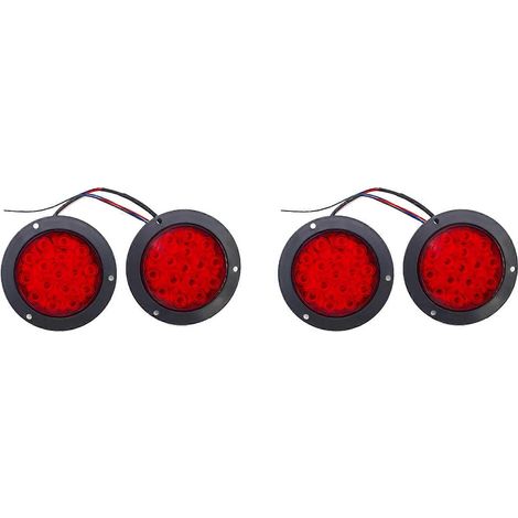 feux arrière ronds à 16 LED 12V/24V avec clignotants, feux de freinage et feux de recul pour voiture, camion et remorque ()