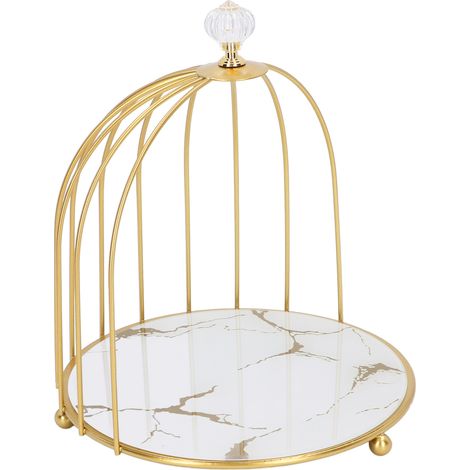Ablage für die Küchenarbeitsplatte, Kosmetikregal, Badezimmer-/Schlafzimmerdekoration, weiß mit goldenem Muster am Boden (1/5)
